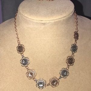 Copper Silver Flower set